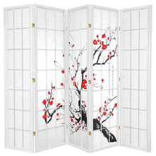 5 Panel Cherry Blossom Room Divider Screen